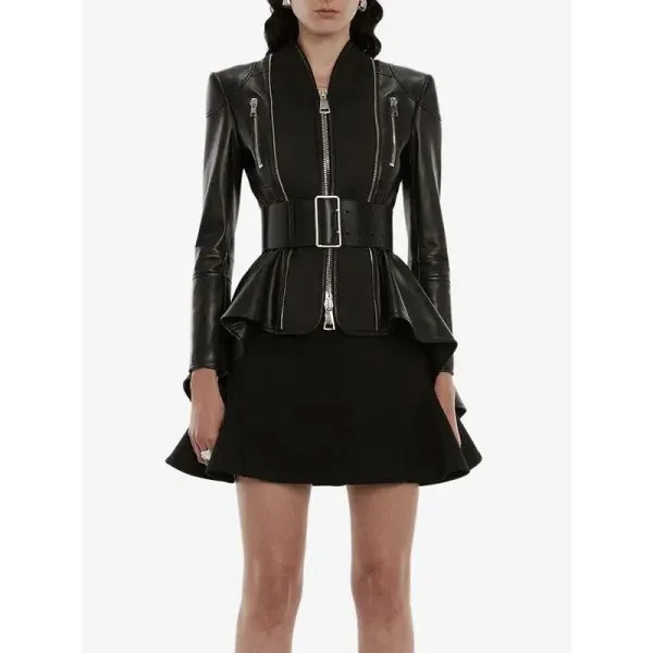 WWE Raw 2022 Elizabeth Copeland Peplum Black Jacket WWE Raw 2022 Elizabeth Copeland Peplum Black Jacket