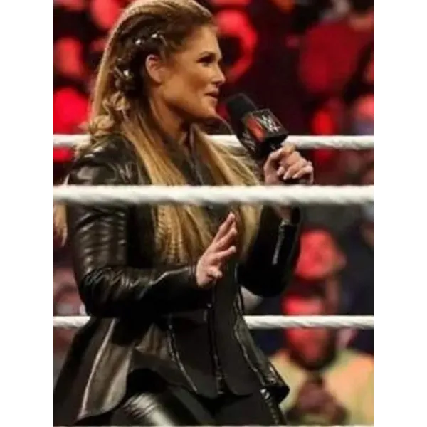 WWE Raw 2022 Elizabeth Copeland Peplum Black Jacket WWE Raw 2022 Elizabeth Copeland Peplum Black Jacket