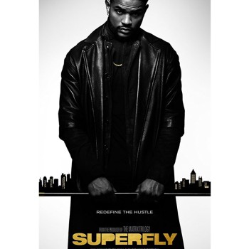 Trevor Jackson SuperFly Black Leather Coat 
