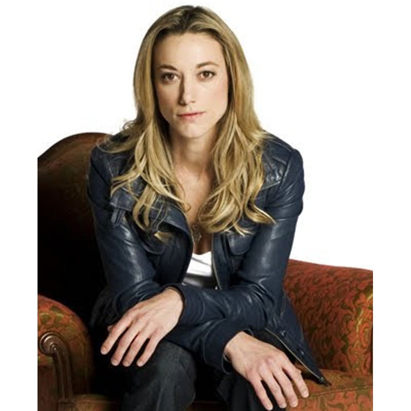 Lauren Lewis Lost Girl Zoie Palmer Blue Leather Jacket Lauren Lewis Lost Girl Zoie Palmer Blue Leather Jacket