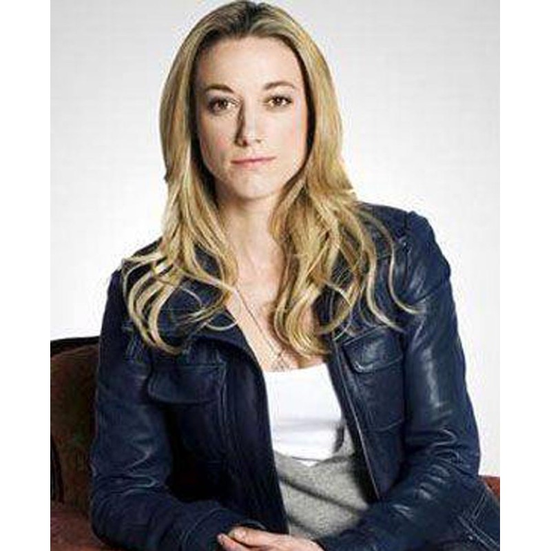 Lauren Lewis Lost Girl Zoie Palmer Blue Leather Jacket Lauren Lewis Lost Girl Zoie Palmer Blue Leather Jacket
