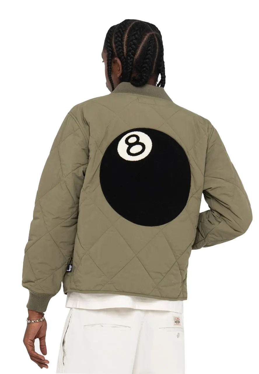 8 Ball Olive Stussy Quilted Jacket