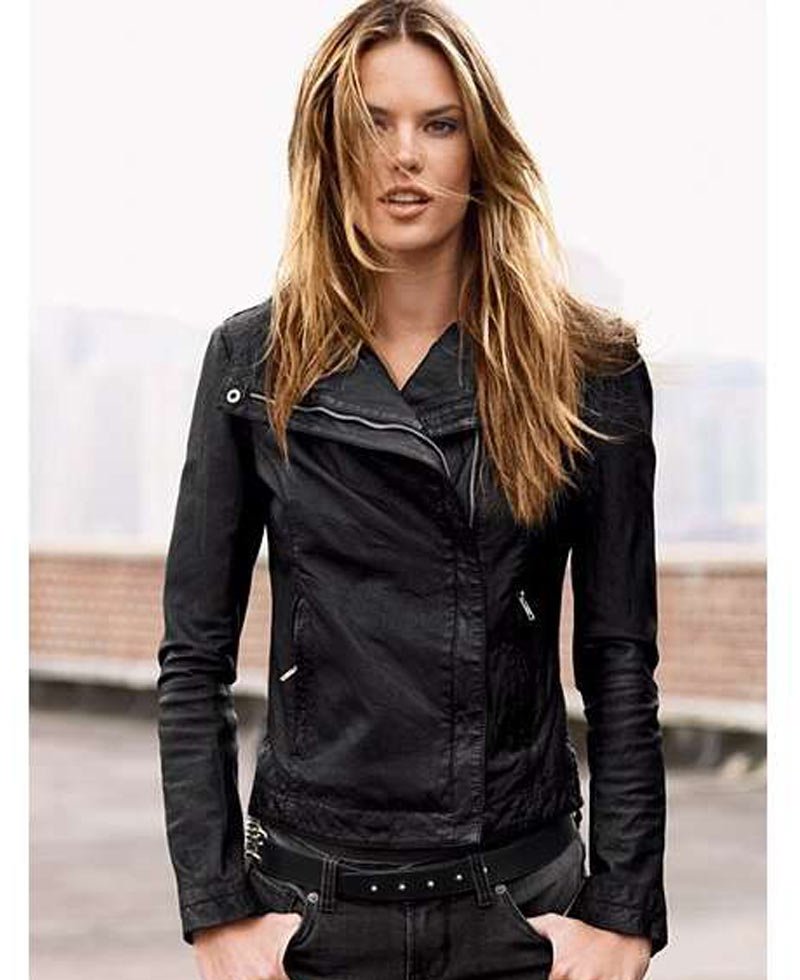 Alessandra Ambrosio Asymmetrical Zipper Jacket