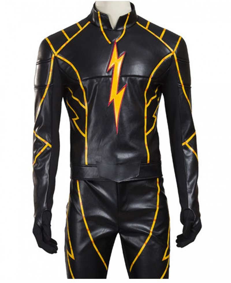 The Flash Season 3 Black Racer Leather Jacket