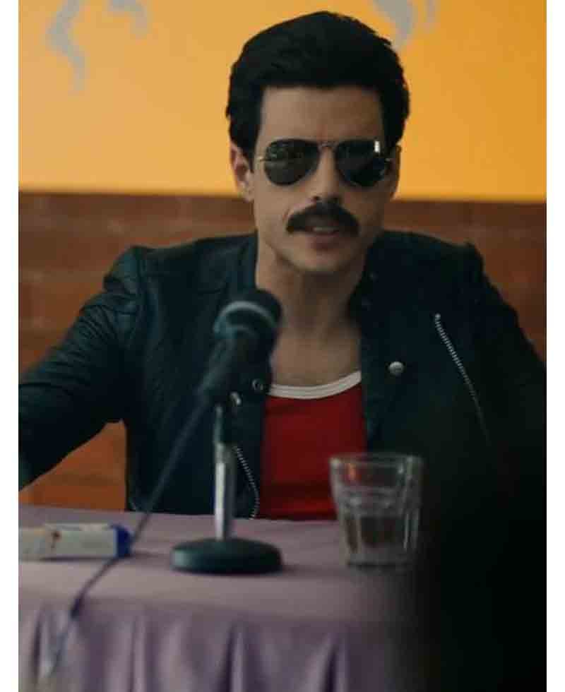 Bohemian Rhapsody Rami Malek Black Leather Jacket