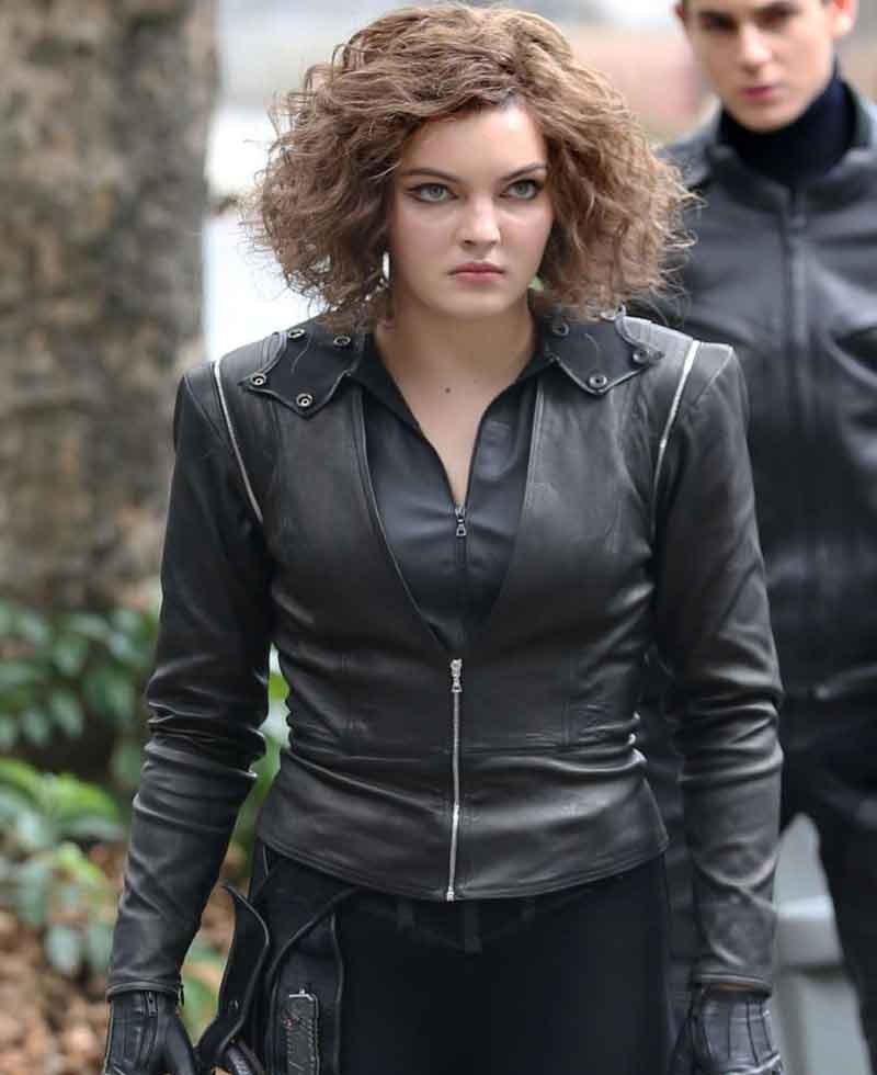 Camren Bicondova Gotham Season 5 Black Leather Jacket
