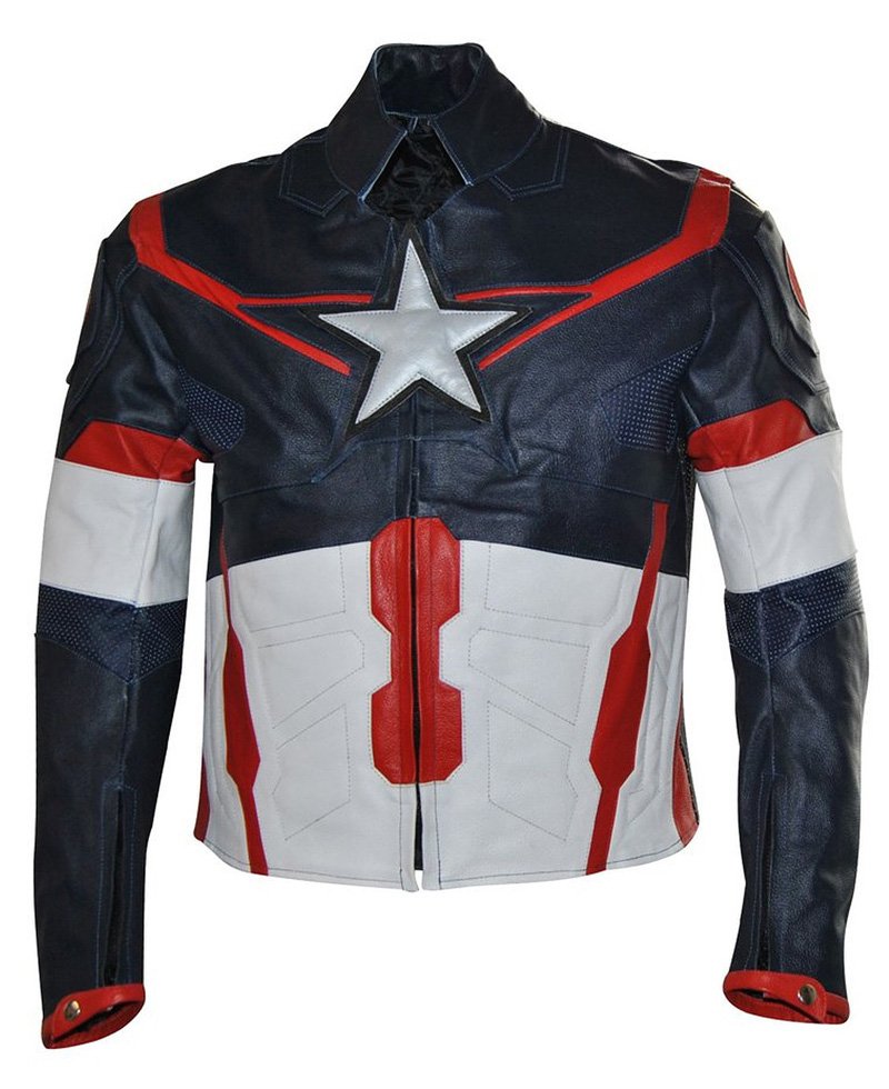 Avengers Age of Ultron Film Captain America Leather Jacket