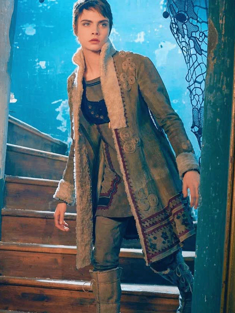 Carnival Row Cara Delevingne Shearling Coat Carnival Row Cara Delevingne Shearling Coat
