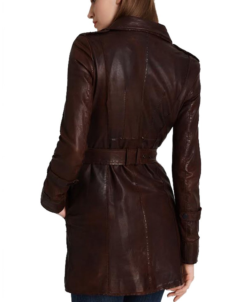 Kate Beckett Castle Stana Katic Belted Leather Jacket