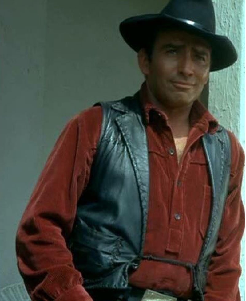 The Virginian James Drury Cowboy Leather Vest