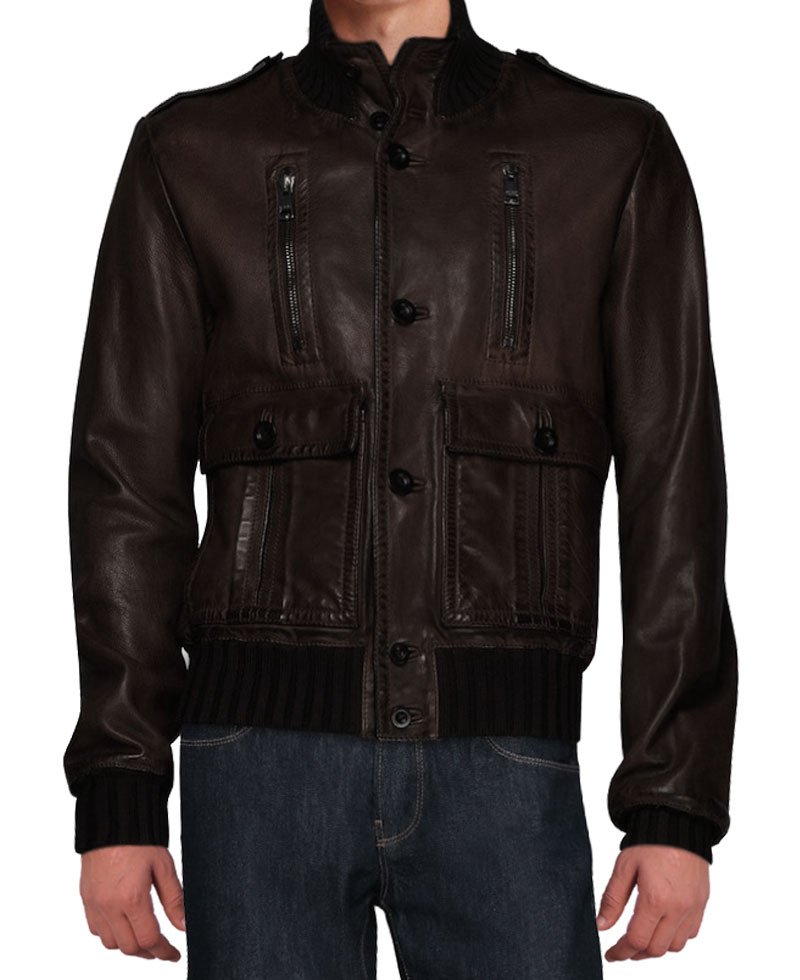 Cristiano Ronaldo Distressed Brown Leather Jacket