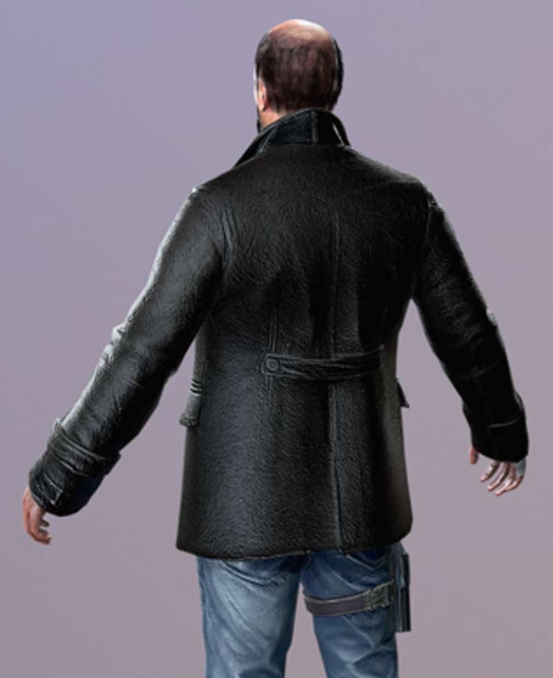 DR4 Tom Pickton Black Leather Coat