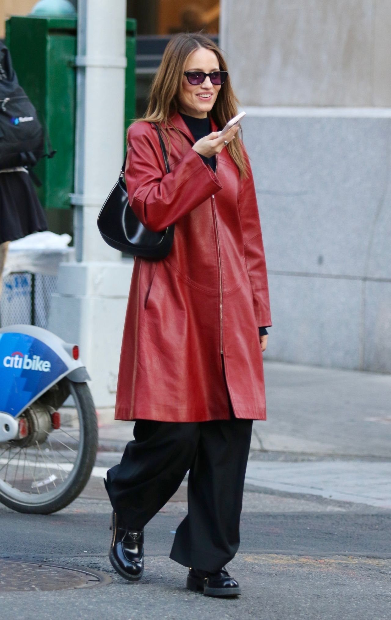 Dianna Agron In A Red Coat