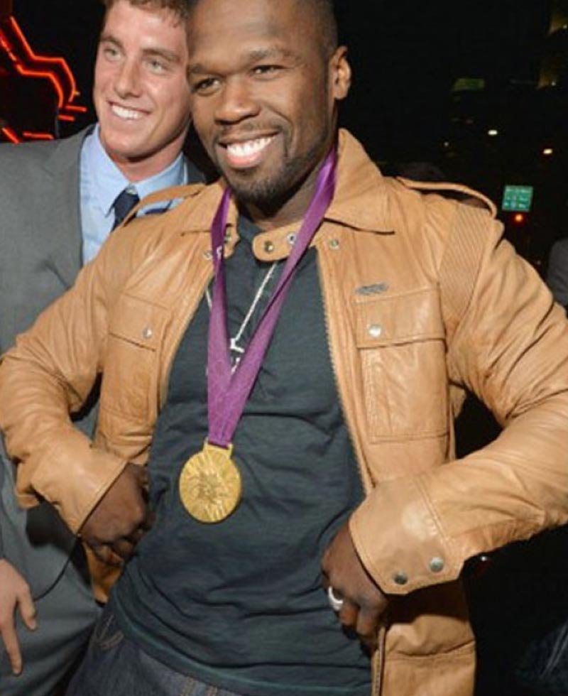 50 Cent Tan Brown Leather Jacket