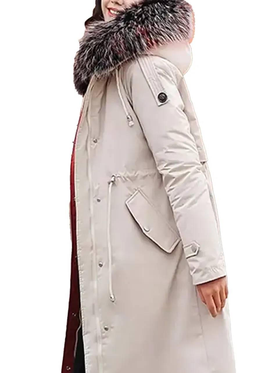 Evalyn Long Parka White Winter Coat