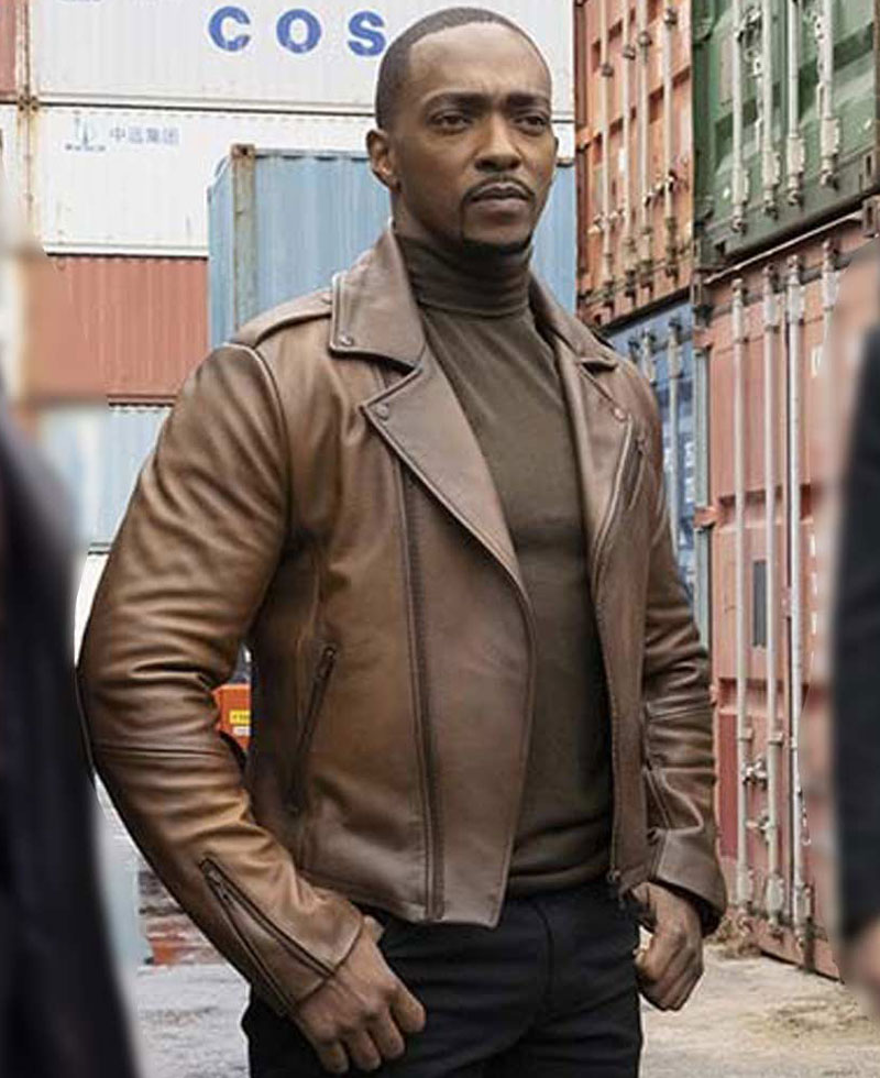 Falcon and Winter Soldier Anthony Mackie Asymmetrical Leather Jacket