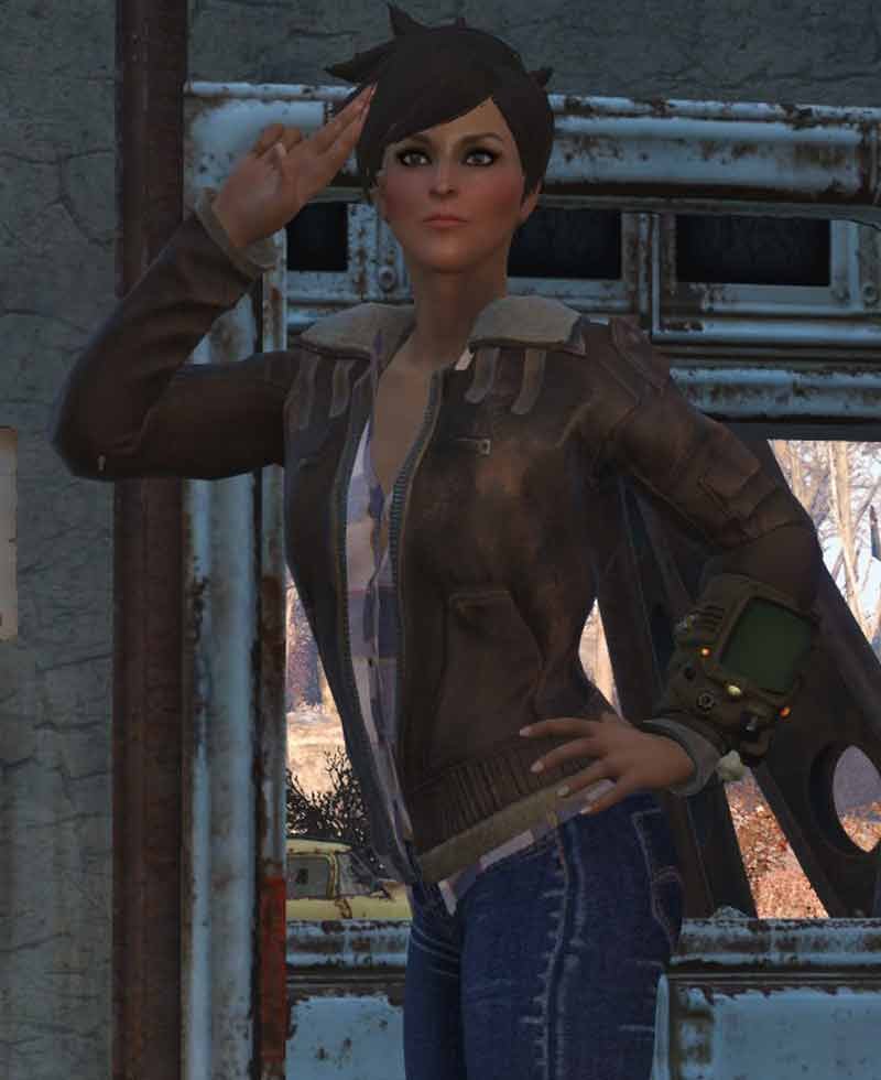 Fallout 76 Tracer Brown Leather Jacket