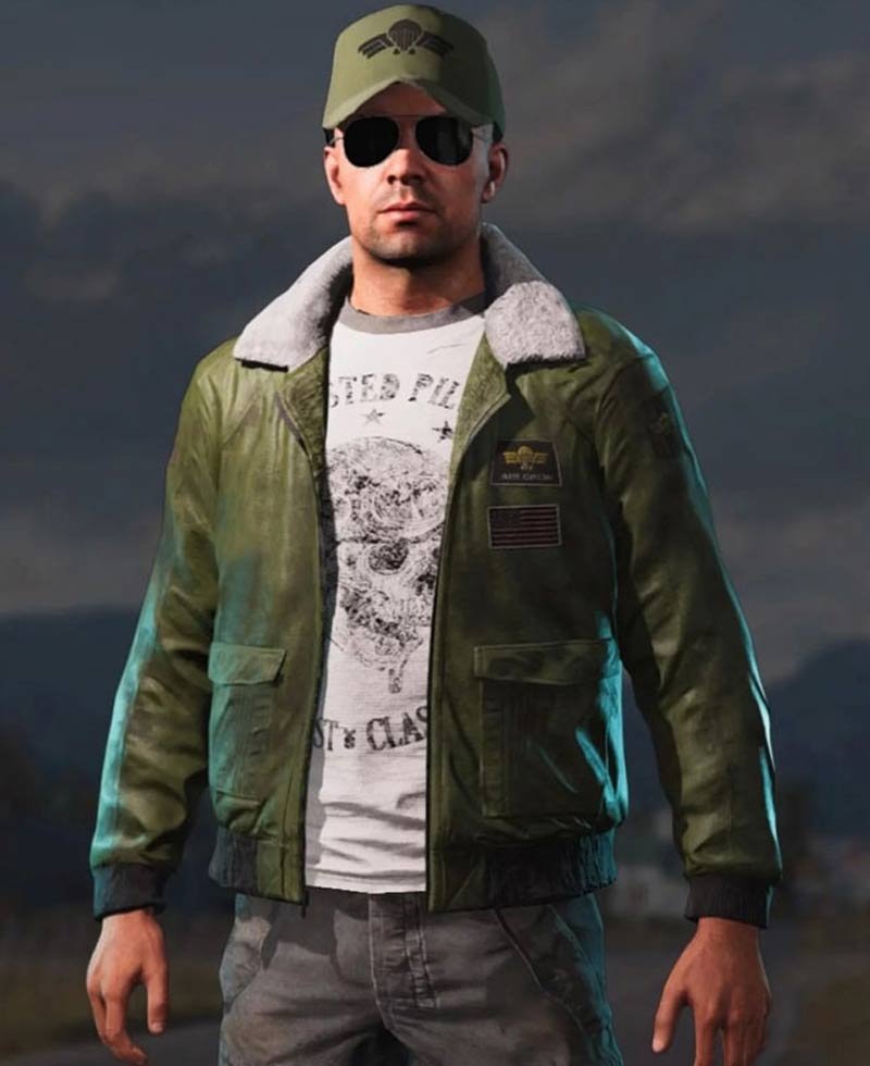 Far Cry 5 Mayday Green Leather Jacket