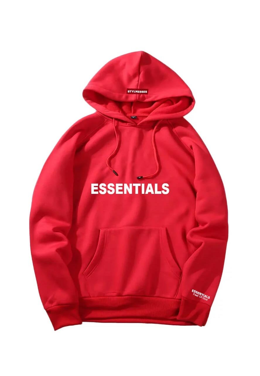 Fear Of God Essentials Red Hoodie