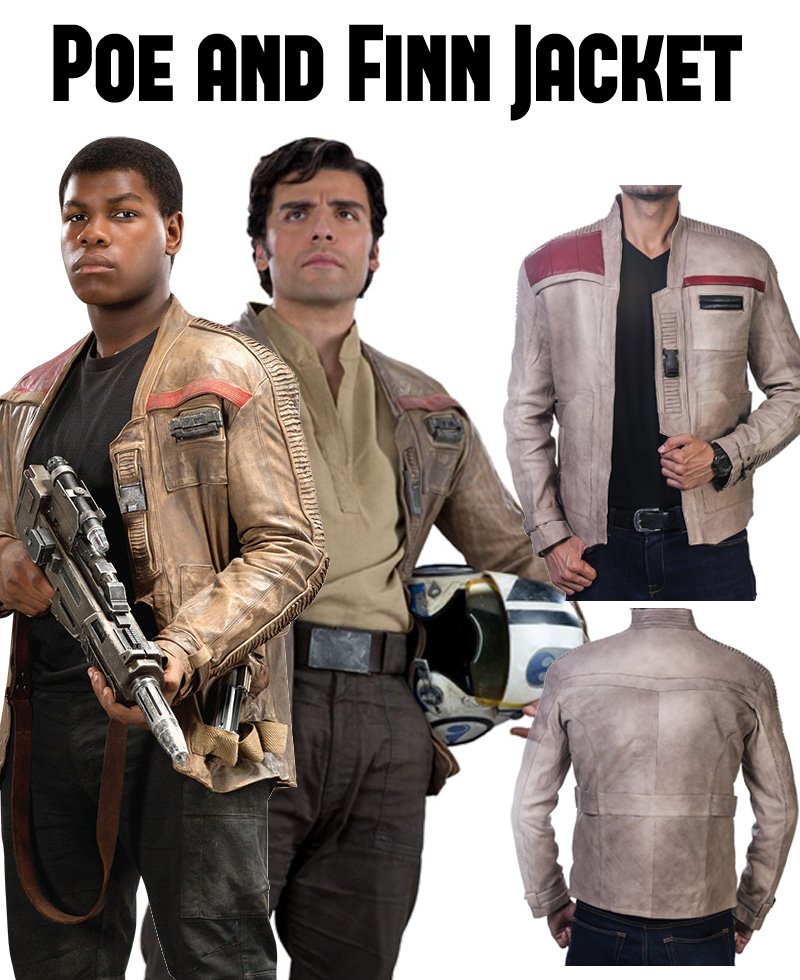 Star Wars Poe Dameron and Finn Leather Jacket