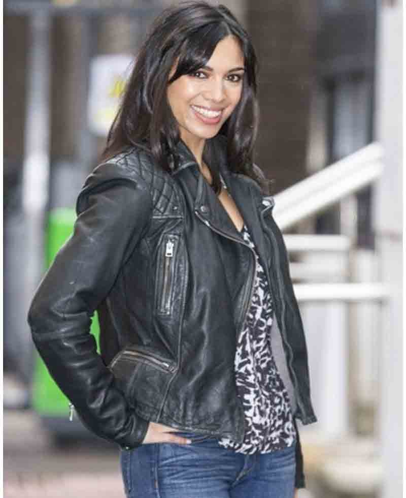 Fiona Wade ITV Studios Leather Jacket