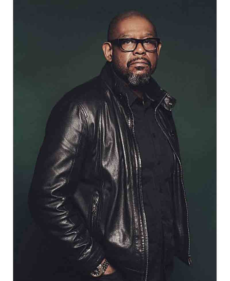 Forest Whitaker Snap Tab Collar Leather Jacket