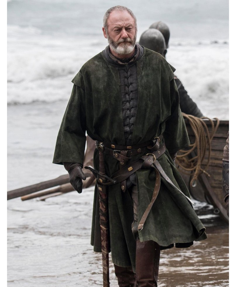 Game of Thrones Liam Cunningham Suede Green Coat