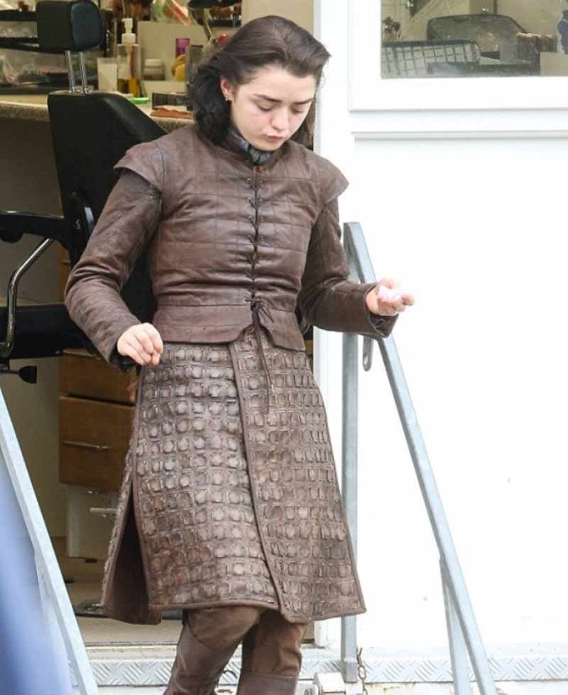 Game of Thrones Season 8 Arya Stark Leather Coat