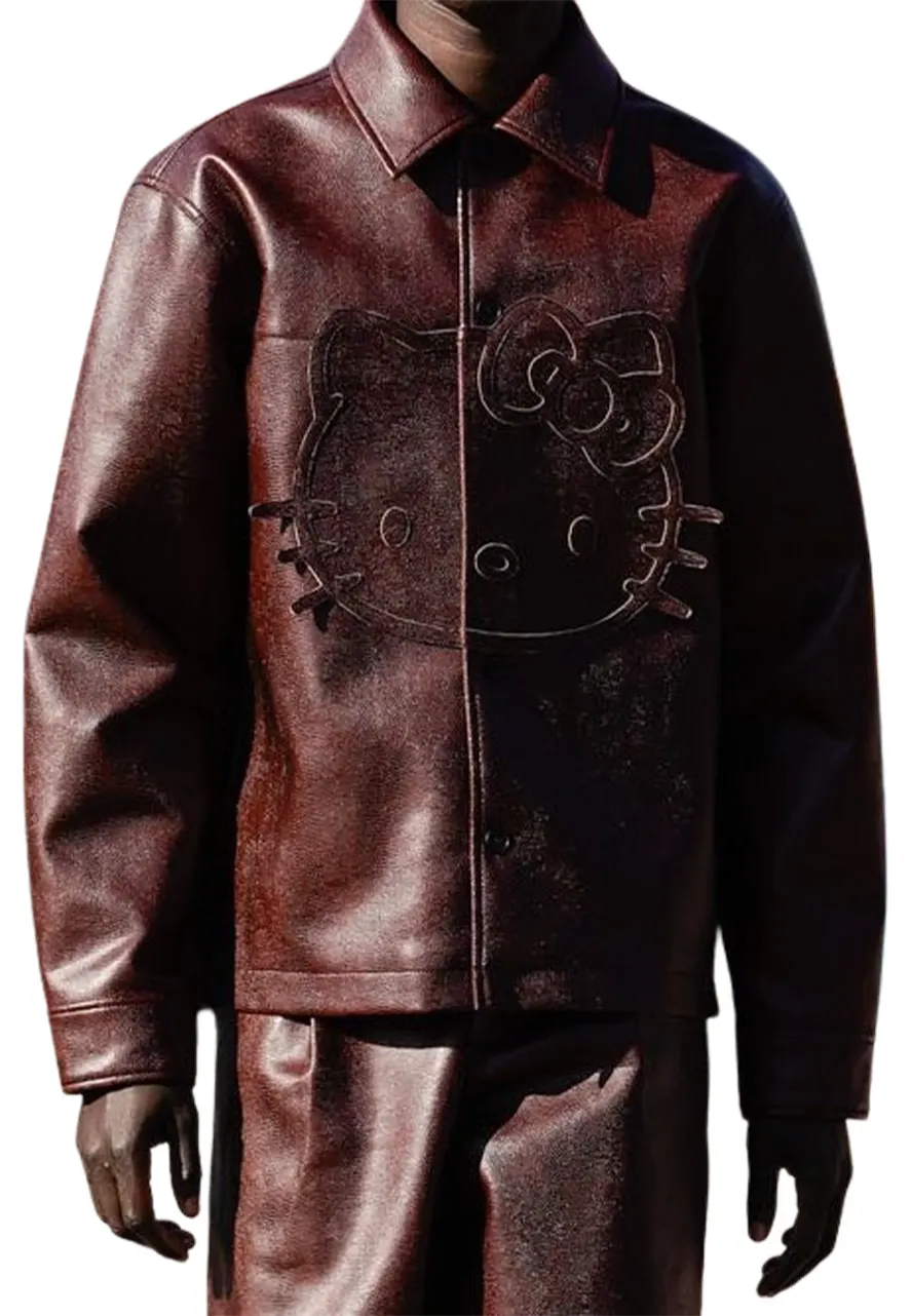 Hello Kitty Brown Leather Jacket