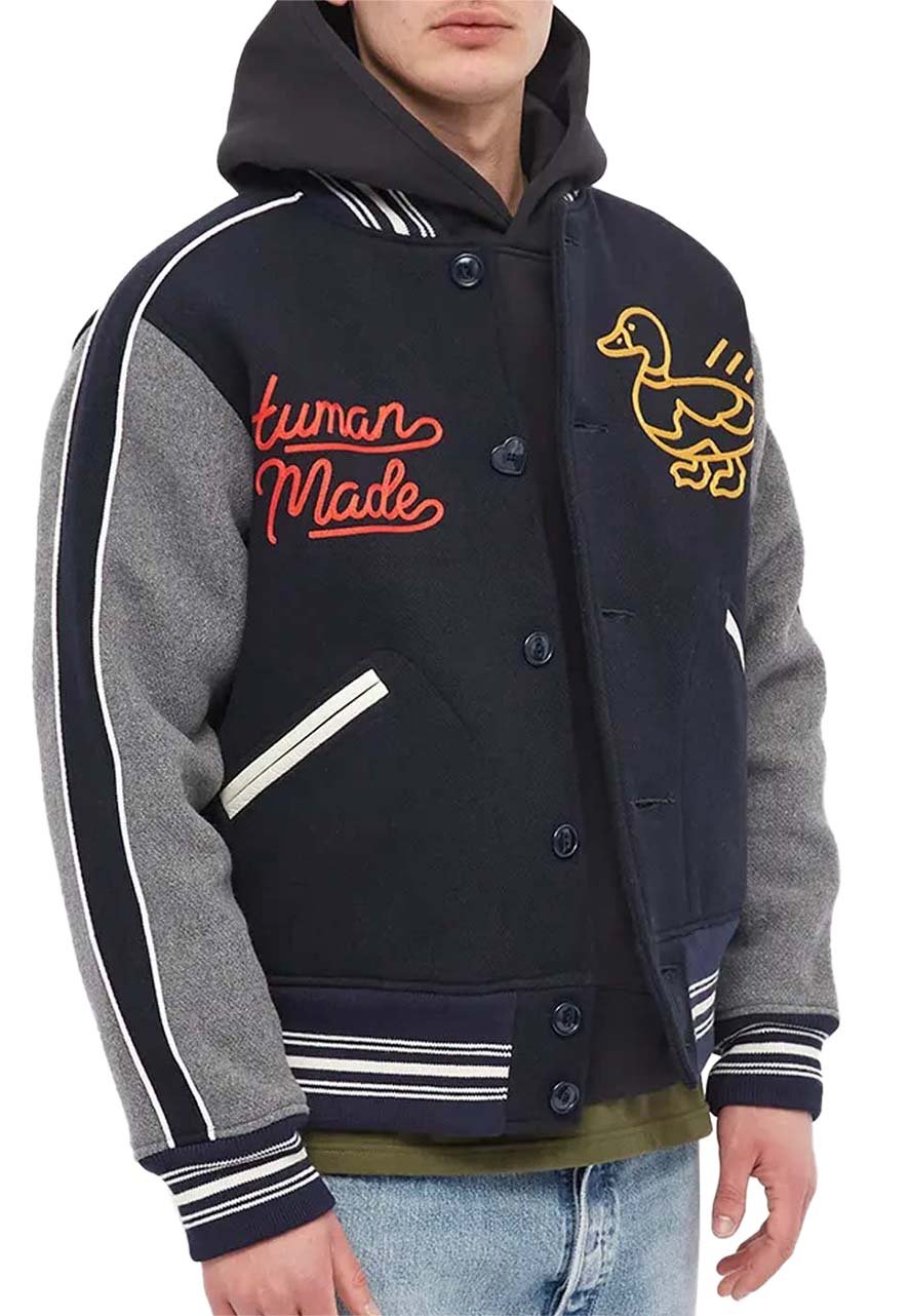 Human Made Duck Navy Blue Varsity Jacket