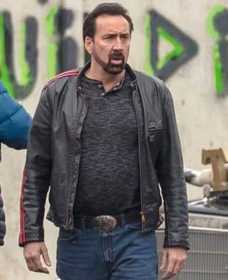 Nicolas Cage Willy's Wonderland Striped Leather Jacket