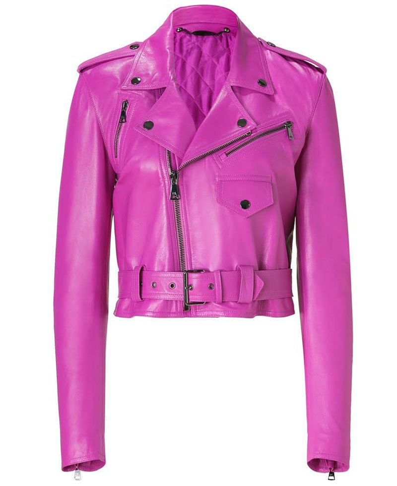 Jessica Alba Hot Pink Leather Jacket