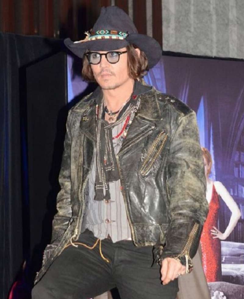 Johnny Depp Vintage Black Leather Jacket