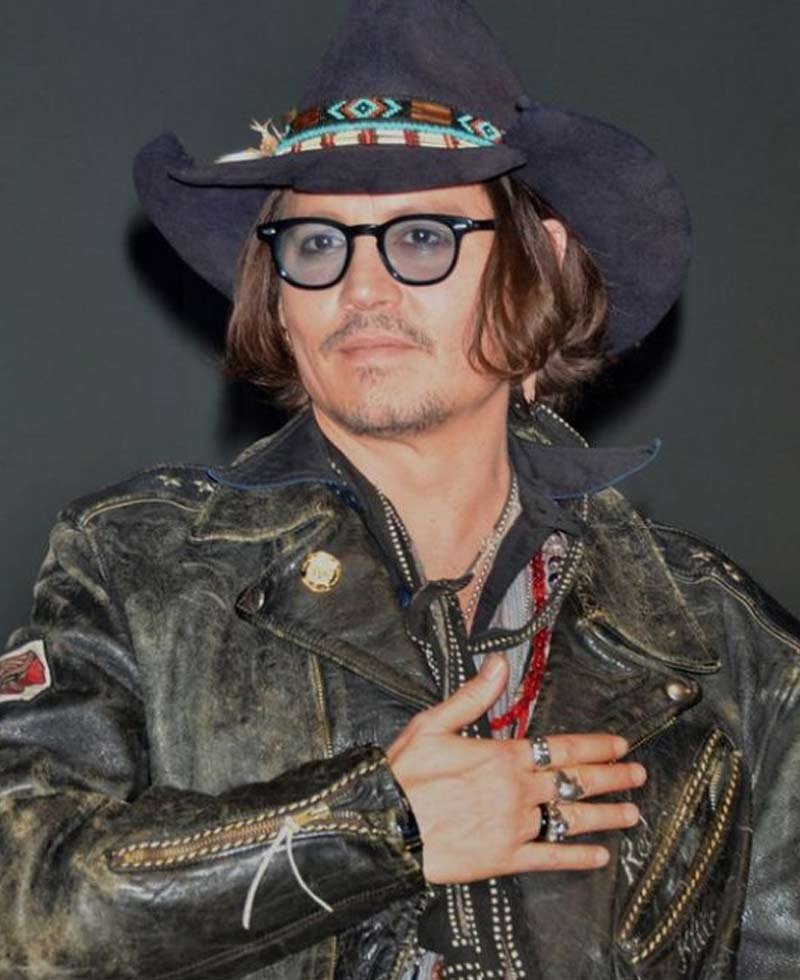 Johnny Depp Vintage Black Leather Jacket