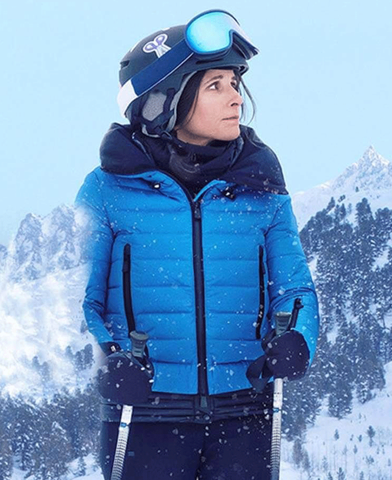 Julia Louis Dreyfus Downhill Blue Puffer Jacket