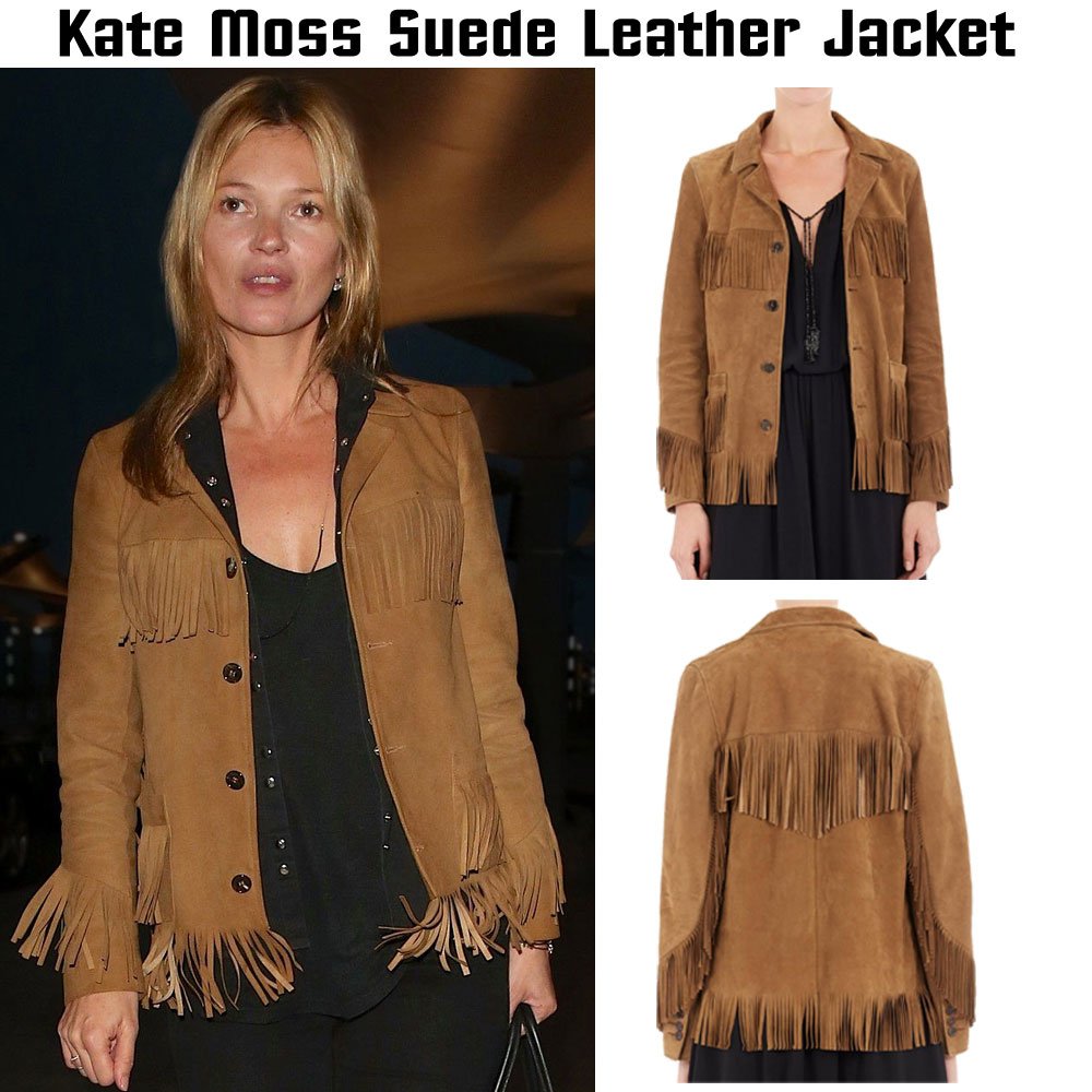 Kate Moss Fringe Suede Leather Jacket