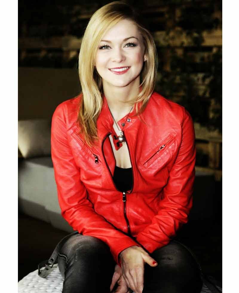 Slim Fit Style Linda Hasse Red Leather Jacket