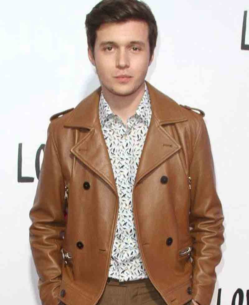Nick Robinson Love Simon Double Breasted Leather Jacket