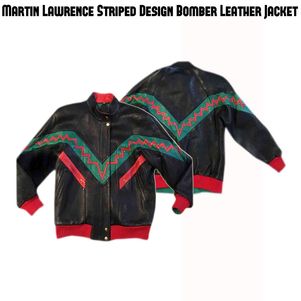 Martin Lawrence Striped Black Leather Jacket