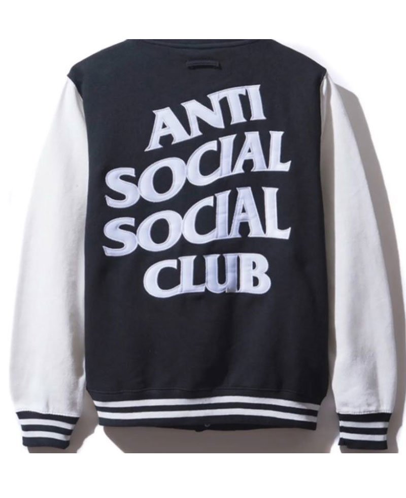 Men's Bomber Anti Social Social Club Black and White Jacket