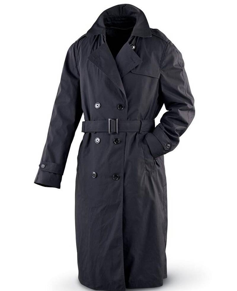 Men's Double Breasted Army Black Coat