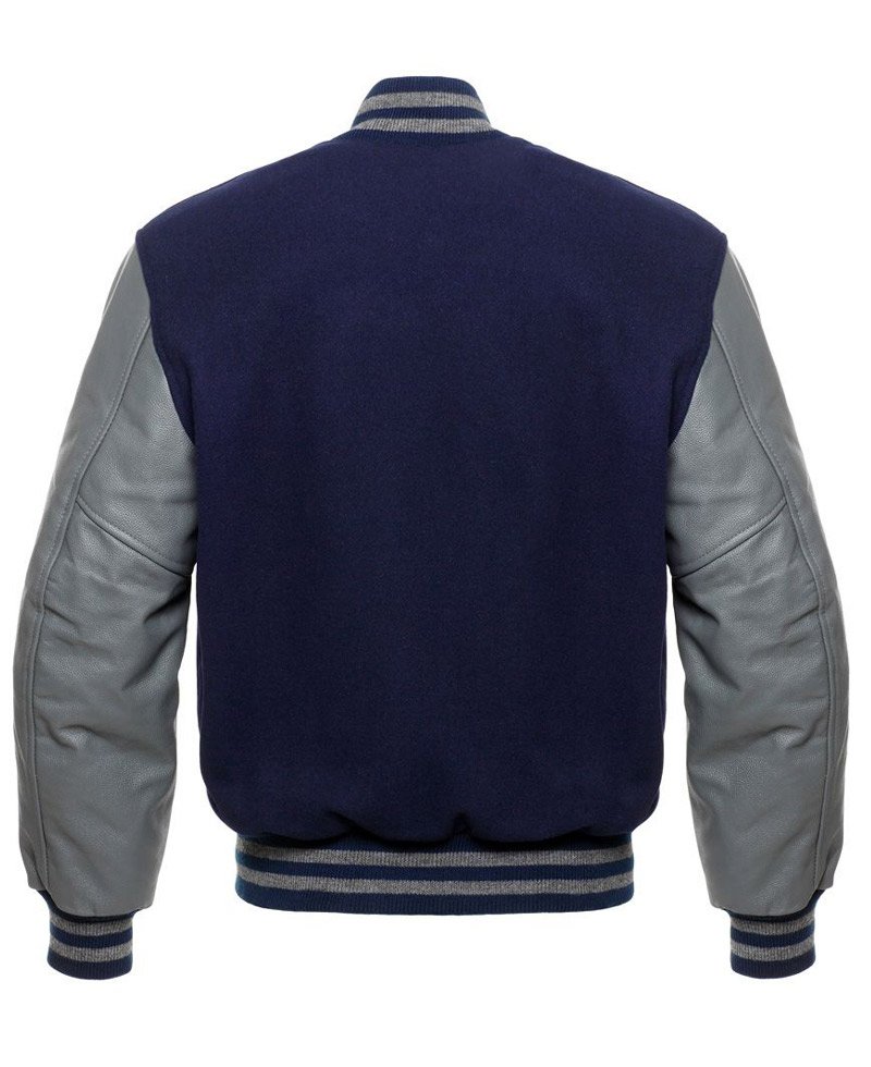 Men's Blue and Gray Bomber Jacket