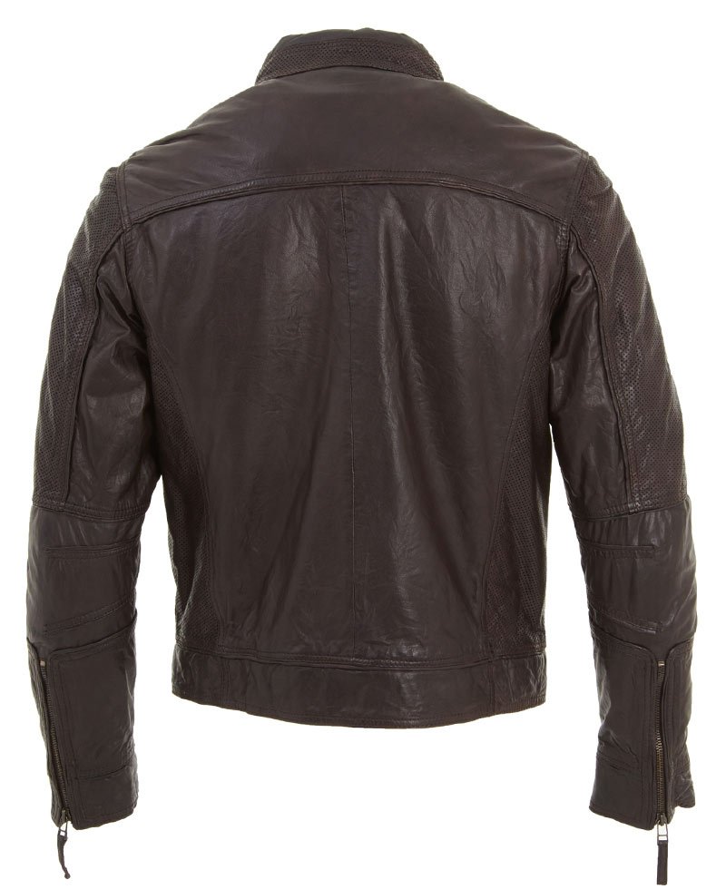 Men's Classic Brown Leather Motorcycle Jacket
