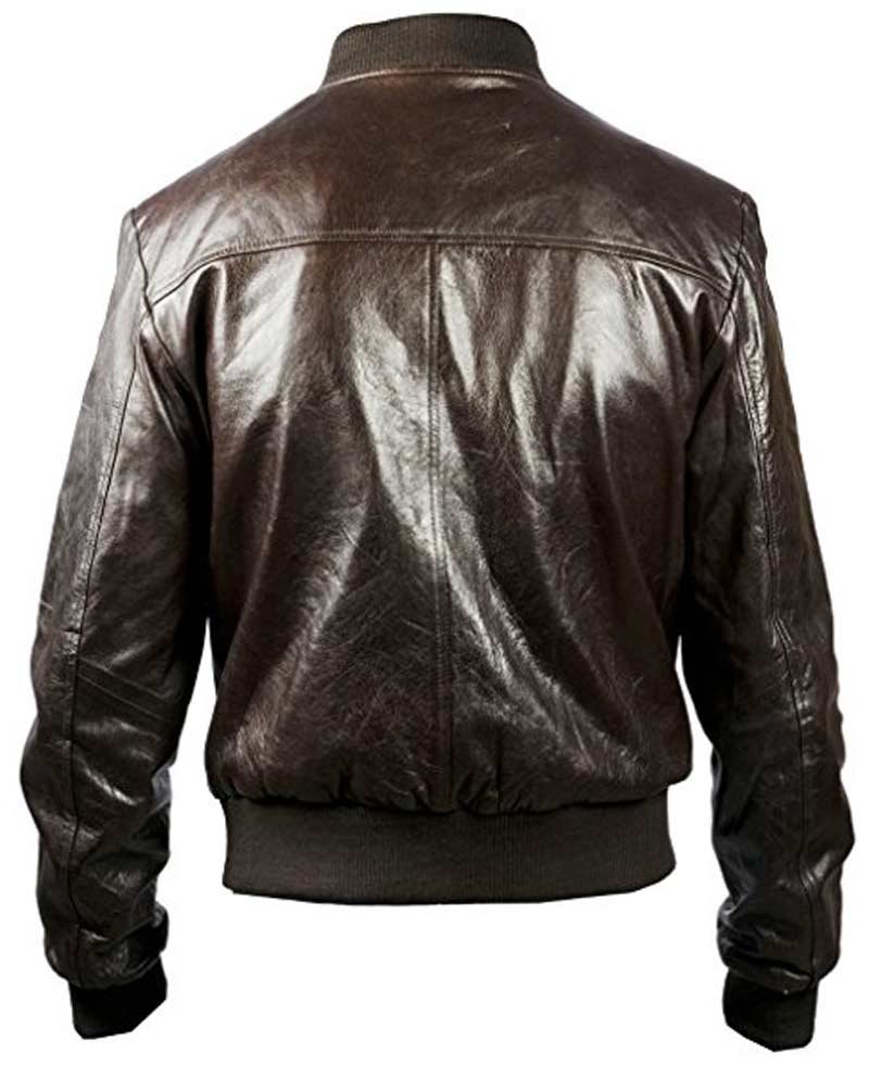 Men's Bomber Chocolate Brown Casual Leather Jacket