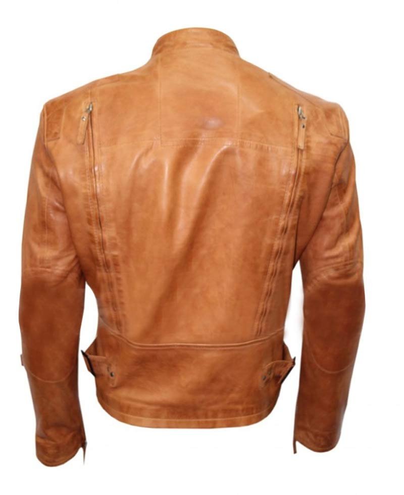 Men's Designer Casual Brown Leather Jacket