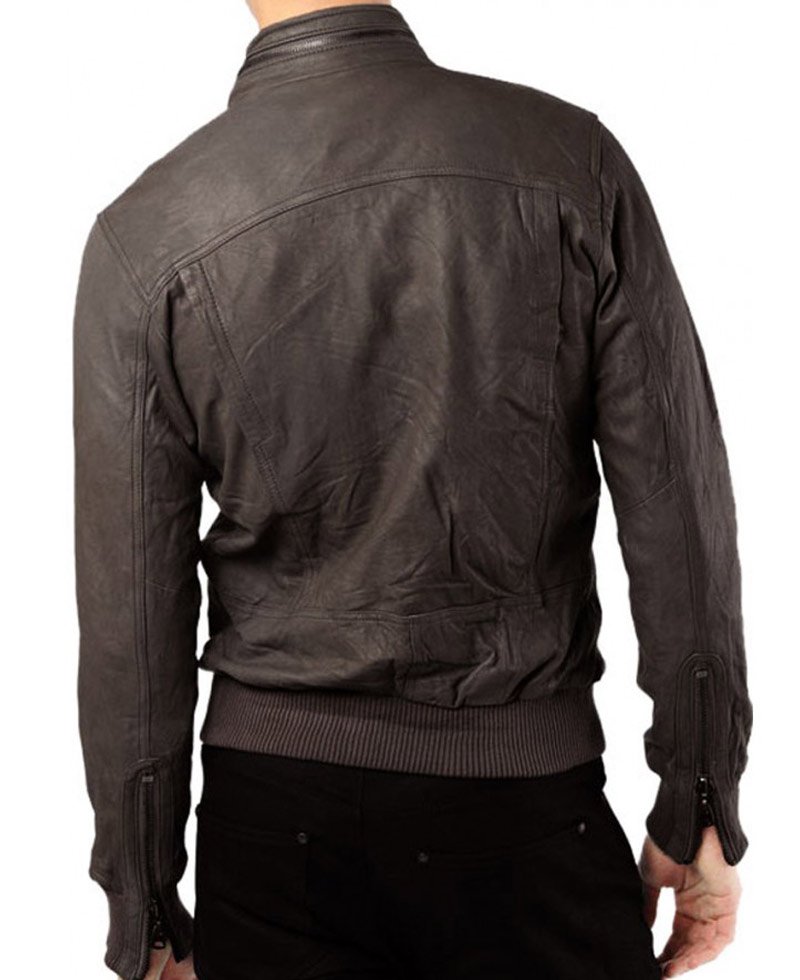 Men's Designer Stylish Look Bomber Brown Leather Jacket