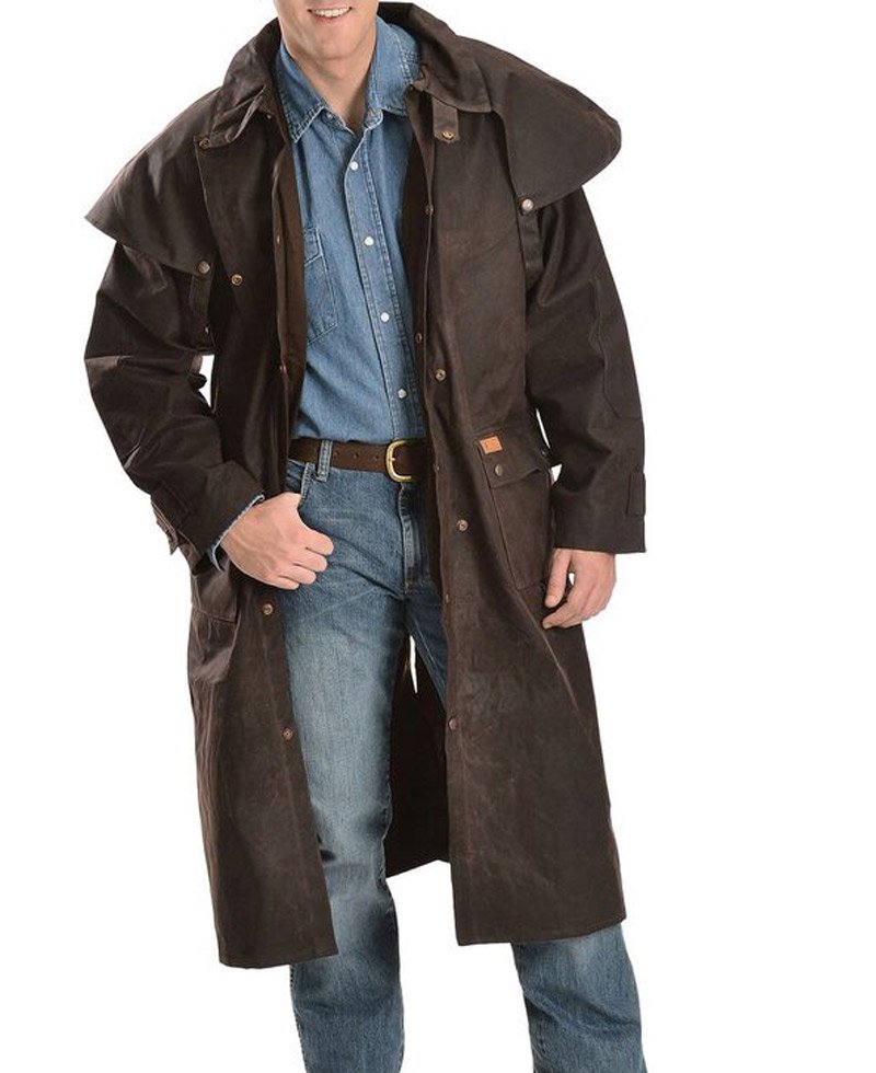 Men's Cowboy Low Ride Duster Brown Coat