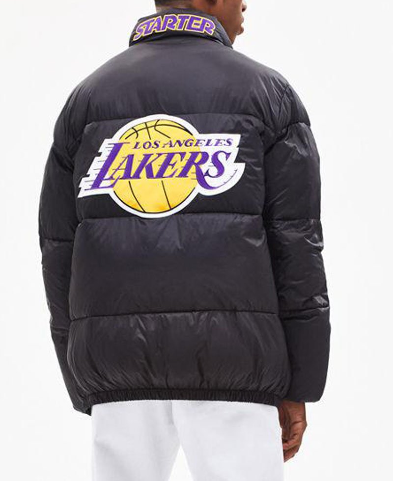 Men's Puffer Lakers Los Angeles Black Jacket