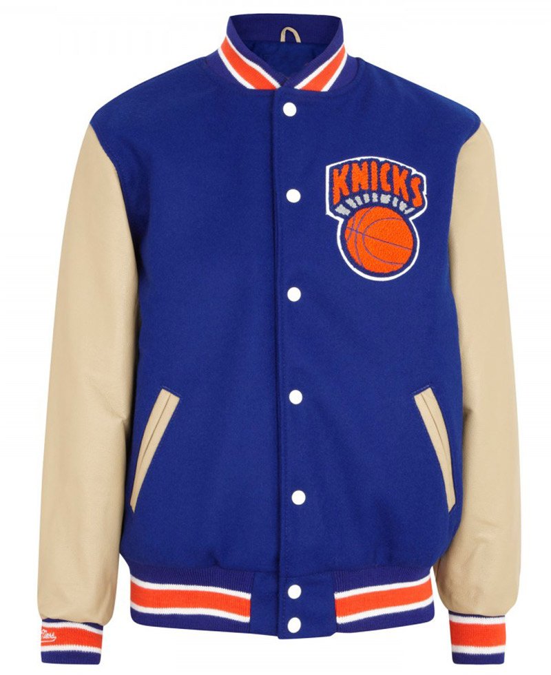 Men's New York Knicks Bomber Blue Jacket