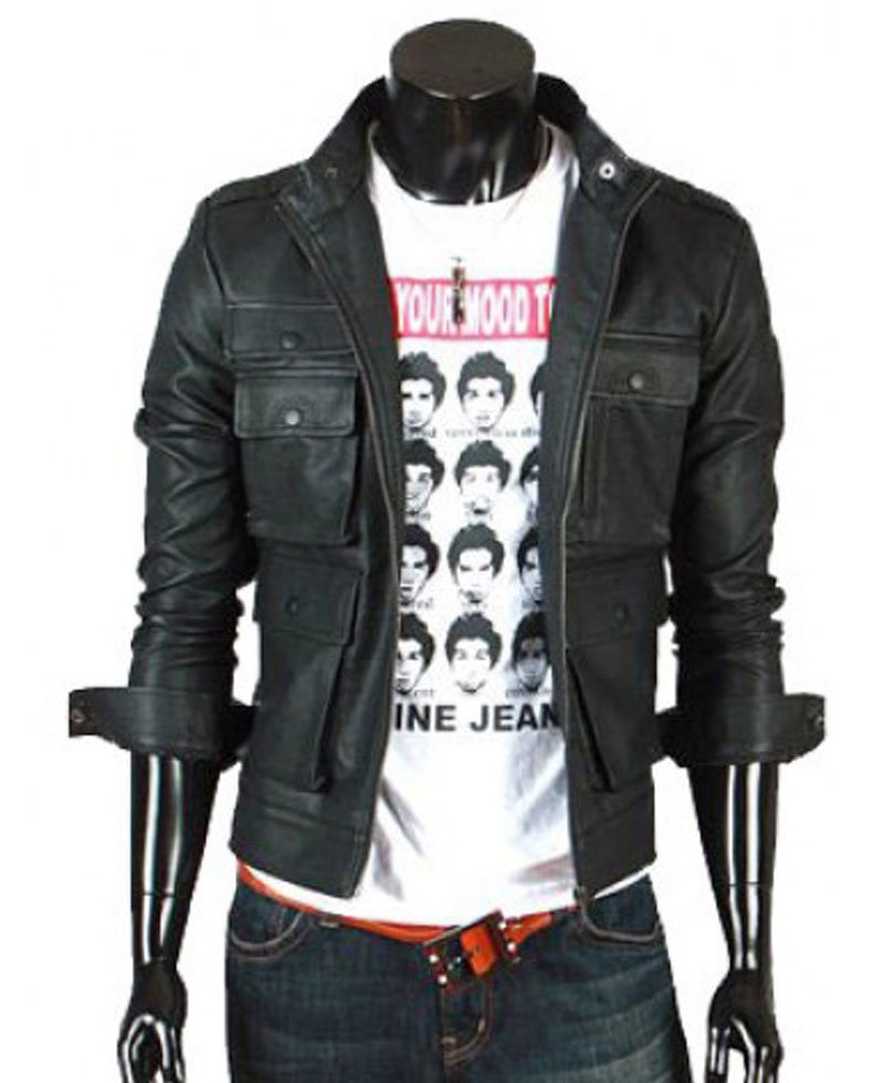 Men's Slim Fit Casual Wear Leather Jacket